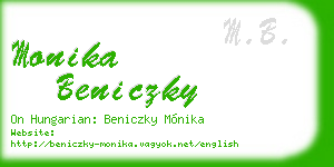 monika beniczky business card